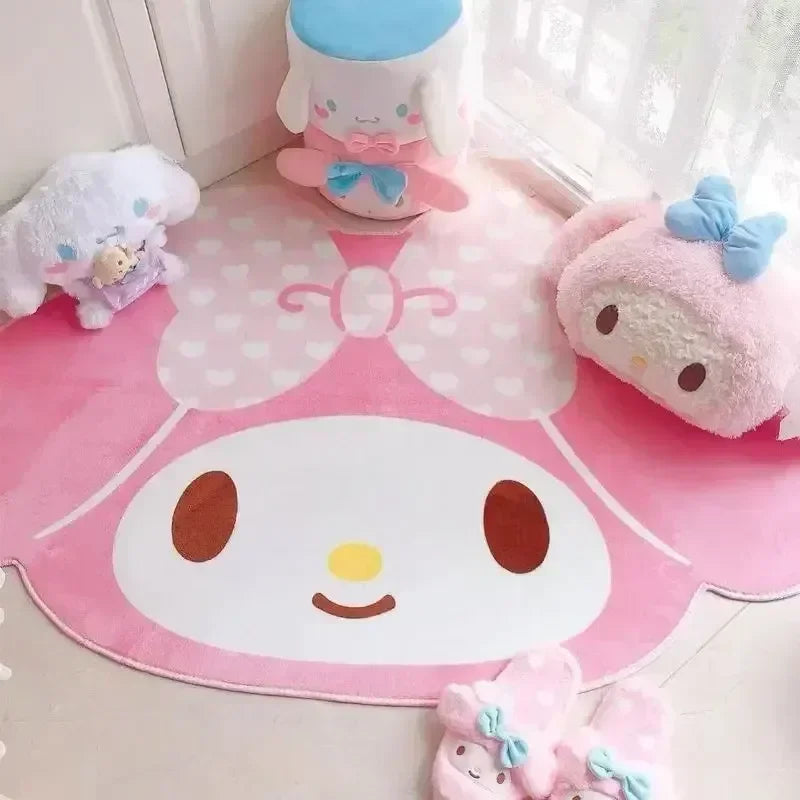Cute My Melody Carpet Kawaii Home Soft Fur Rugs Girls Bedroom Living Room Floor Mat Doormat Decoration Cartoon Gift For Woman
