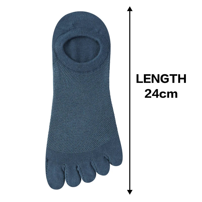 2 Pairs/Lot Men's Cotton Toe Crew Socks High Quality Breathable Sports Running Ankle Cotton Short Five Fingers Socks