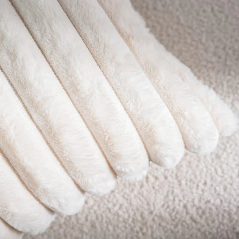 Artificial Rabbit Fur Square Cushion Cover Simple Stripe Super Soft Pillowcase 45x45 Cm Sofa Decorative Cushion Cover