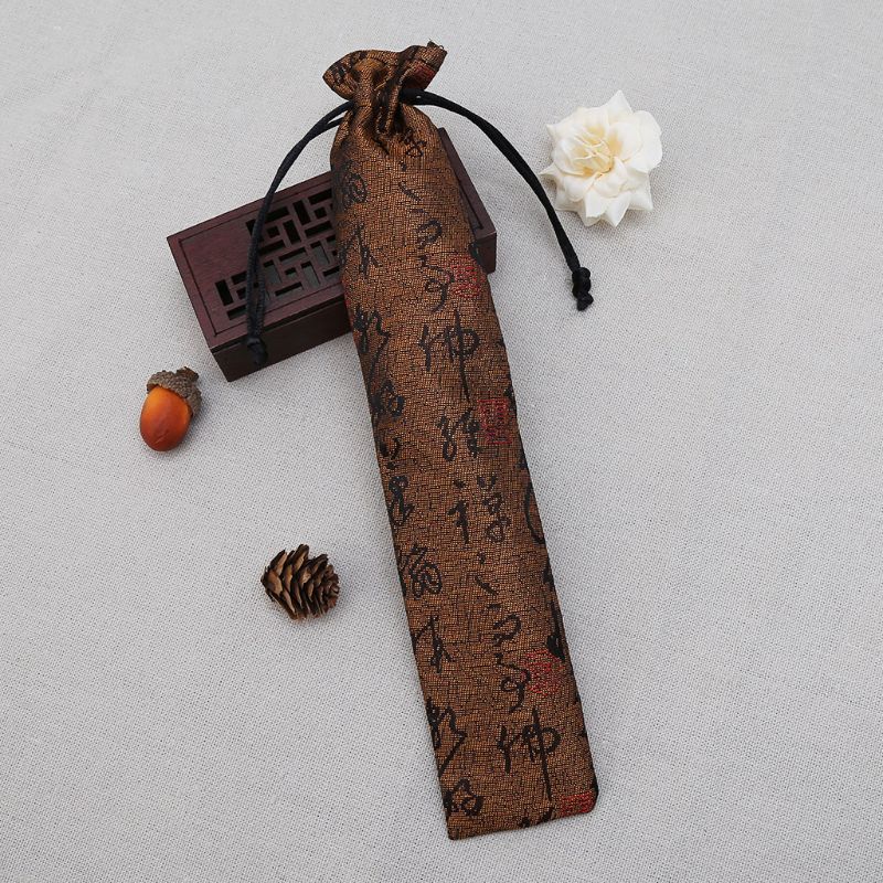 Chinese Style Decorative Folding Hand Fan Bag Dustproof Holder Prote