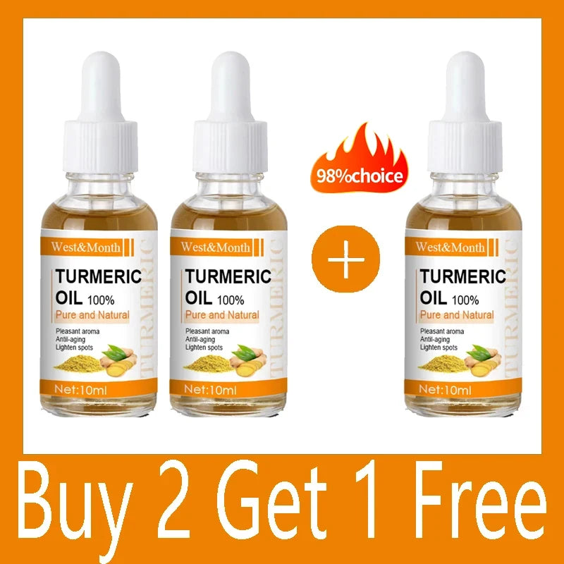 Turmeric Whitening Freckles Serum Remove Dark Spots Melasma Brighten Lighten Melanin Improve Dull Anti-aging Face Skin Care 10ml