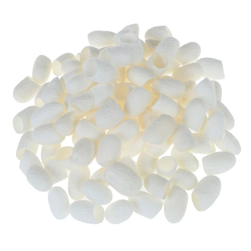 100Pcs/set Hot Sale Organic Natural Silk Cocoons Silkworm Balls Face Skin Care Scrub Purifying Acne Anti Aging Whitening