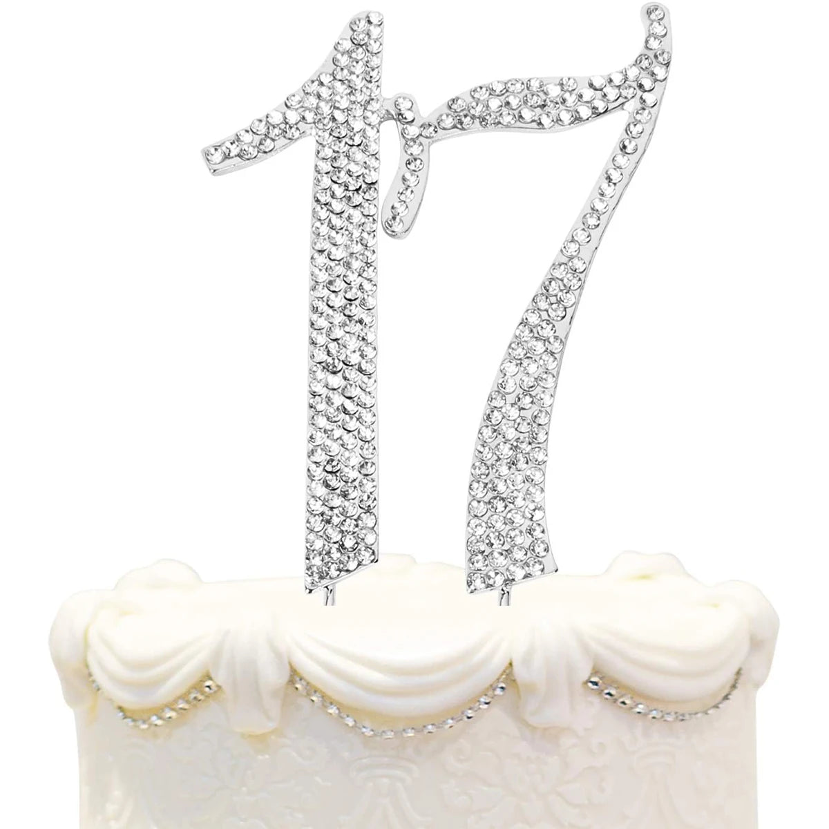 25 Cake Topper Sparkly Crystal Rhinestones Cake Topper Cake Decoration for 25th Birthday Party or or 25th Wedding Anniversary