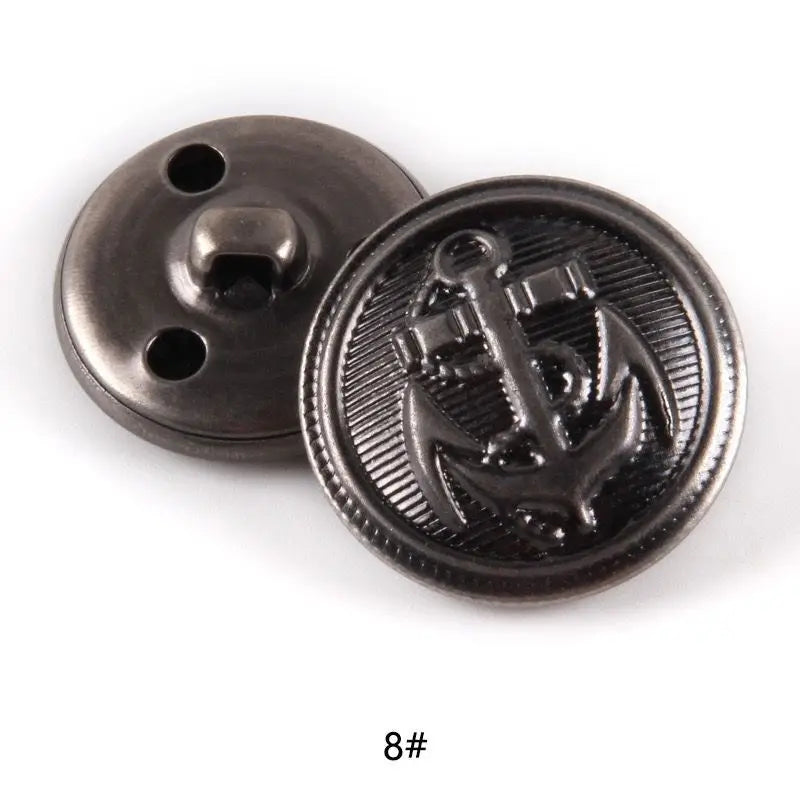 10pcs 15/20/25mm Metal Vintage Coat Suit Uniform Button Retro Copper Buttons Round Shank button DIY Sewing Ornaments