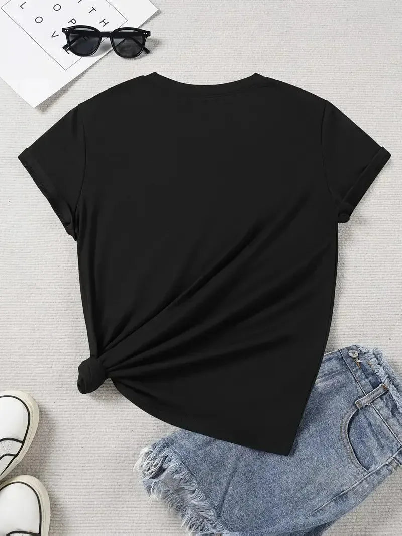 Cool Cat Spanish Slogan Graphic T-Shirt, Crew Neck Short Sleeve Top, Llegue Tarde Porque No Queria Venir Print,Daily Fashion Tee