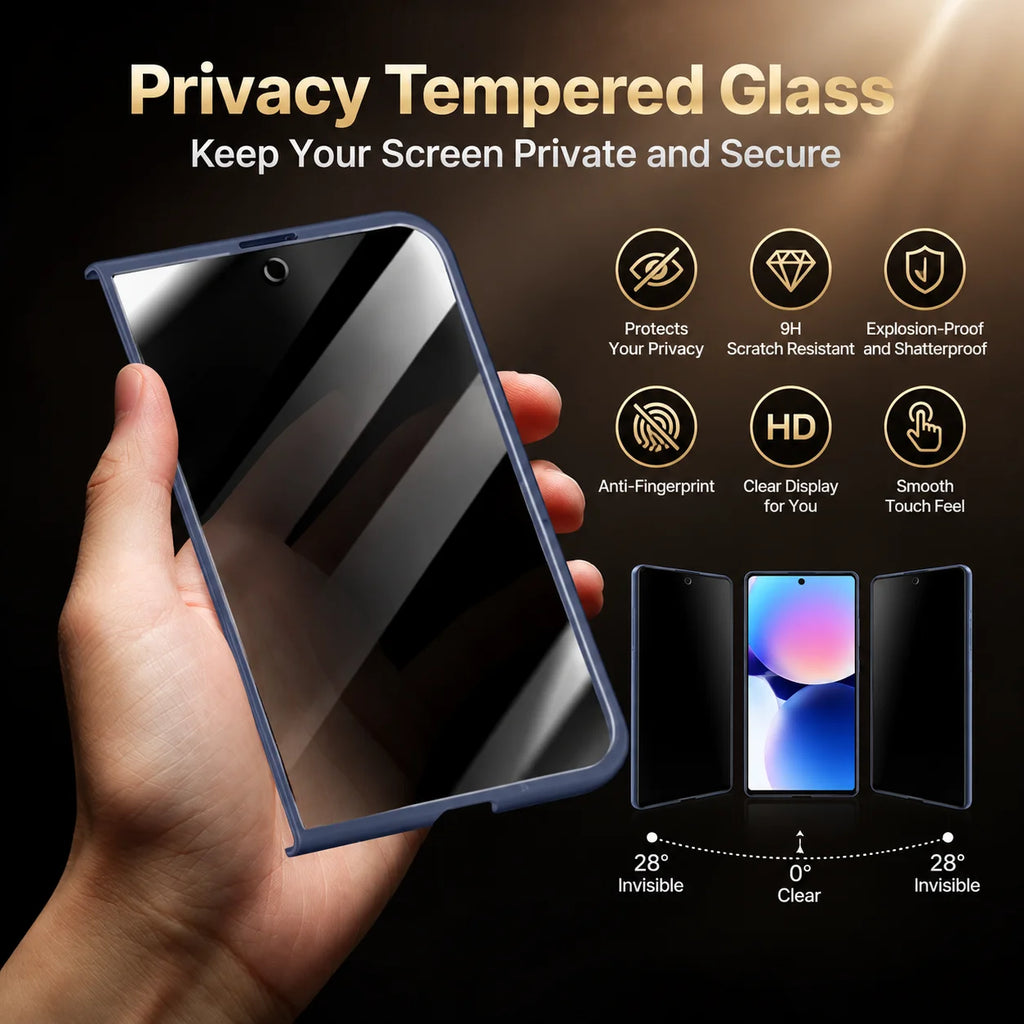 Cell Phone Accessories Privacy Glass Film Magneitc Hinge Case