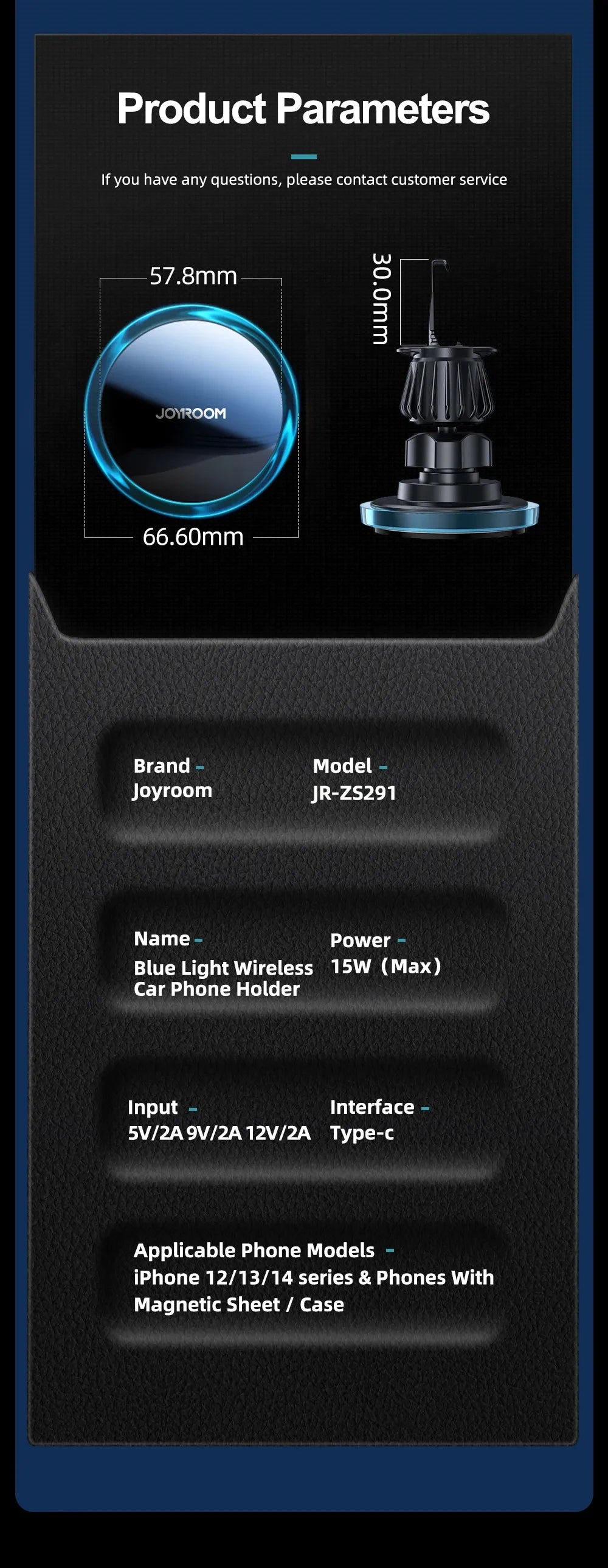 Joyroom Magnetic Car Phone Holder 1-2Pcs Wireless Charger For iPhone 15 14 13 Pro Max Fast Charging Car Charger Holder JR-ZS291