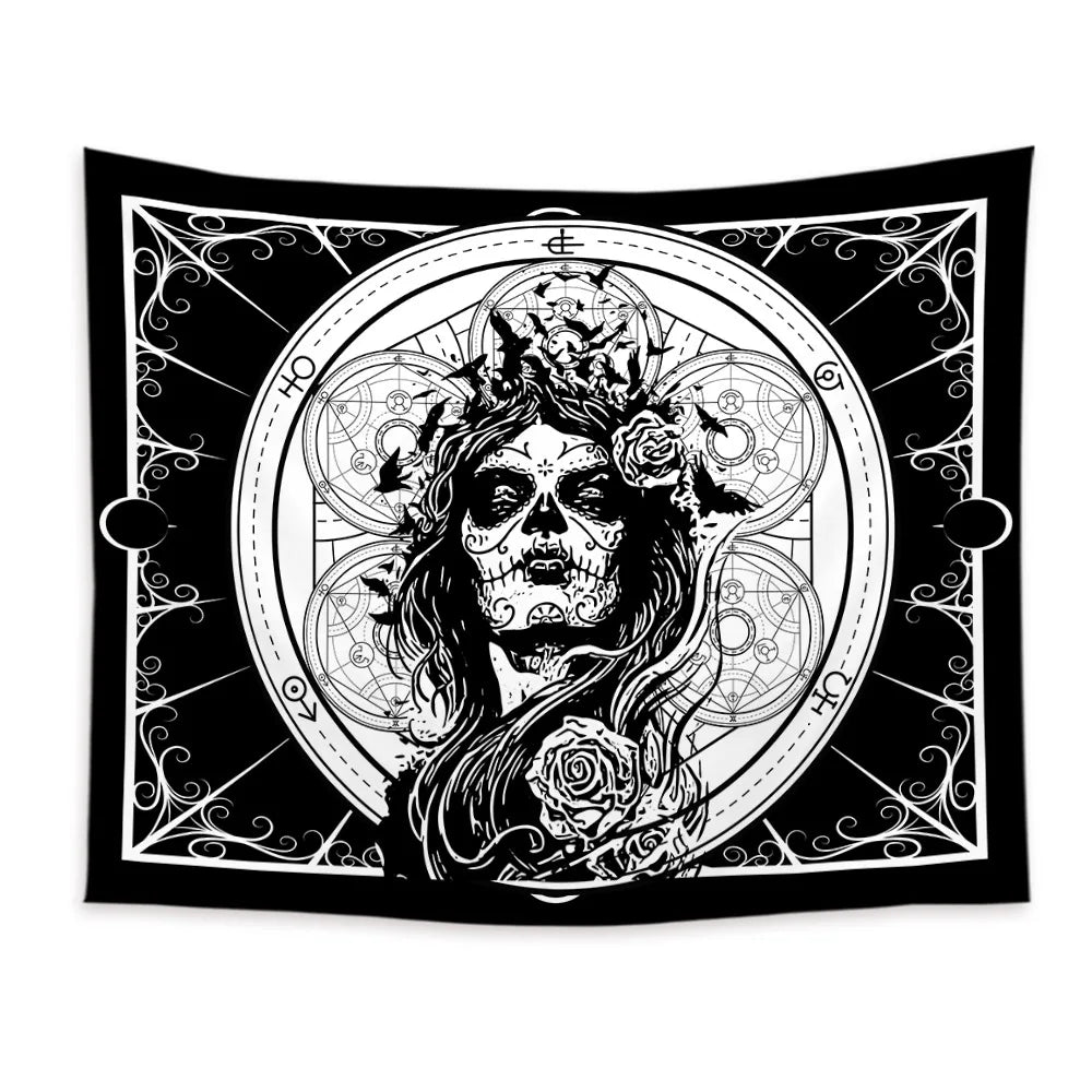 Butterflies and Moths Tapestry Black and White Flower Tapestry Wall Hanging Beach Blanket Romantic Bedroom Dorm Home Decor