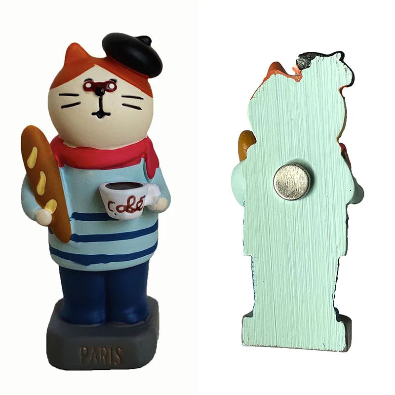 Resin Cute Cartoon Cat Fridge Magnetic Sticker Kawaii Zakka 3D Refrigerator Magnet Cute Magnets Home Decor New مغناطيس ثلاجة