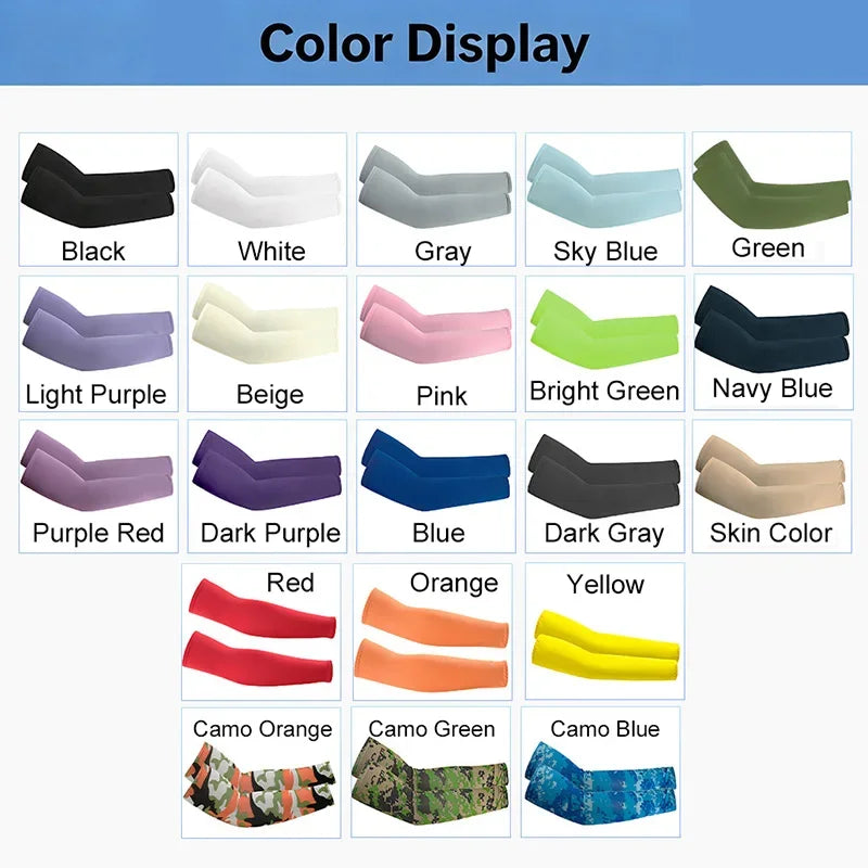 Unisex Ice Silk Arm Sleeves for Hiking Vacation and