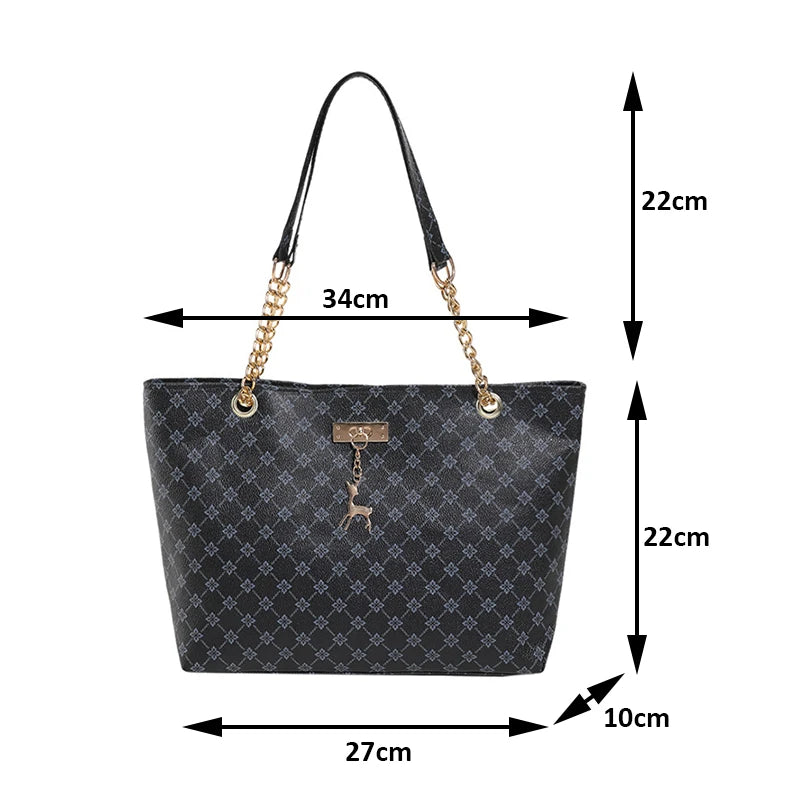 Presbyopia Handbag Texture Soft Leather Large Capacity Tote Women