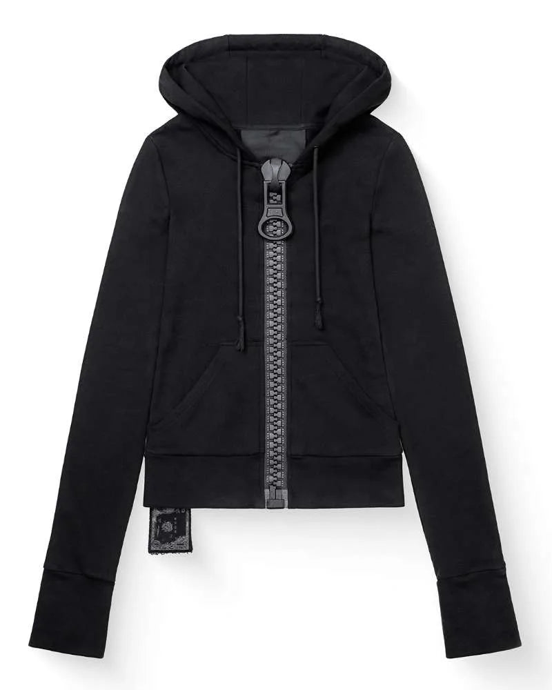 American fashion trend solid color oversized hoodie women's Y2K street Harajuku loose oversized zipper multi pocket hoodie