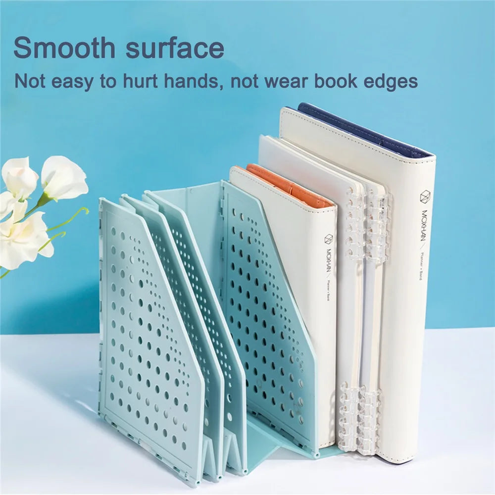 1Pc Deli 3/4 Grids Retractable File Holder Desktop Bookends Desk Organizer Magazine File Organizer Creative DIY Book Organizer
