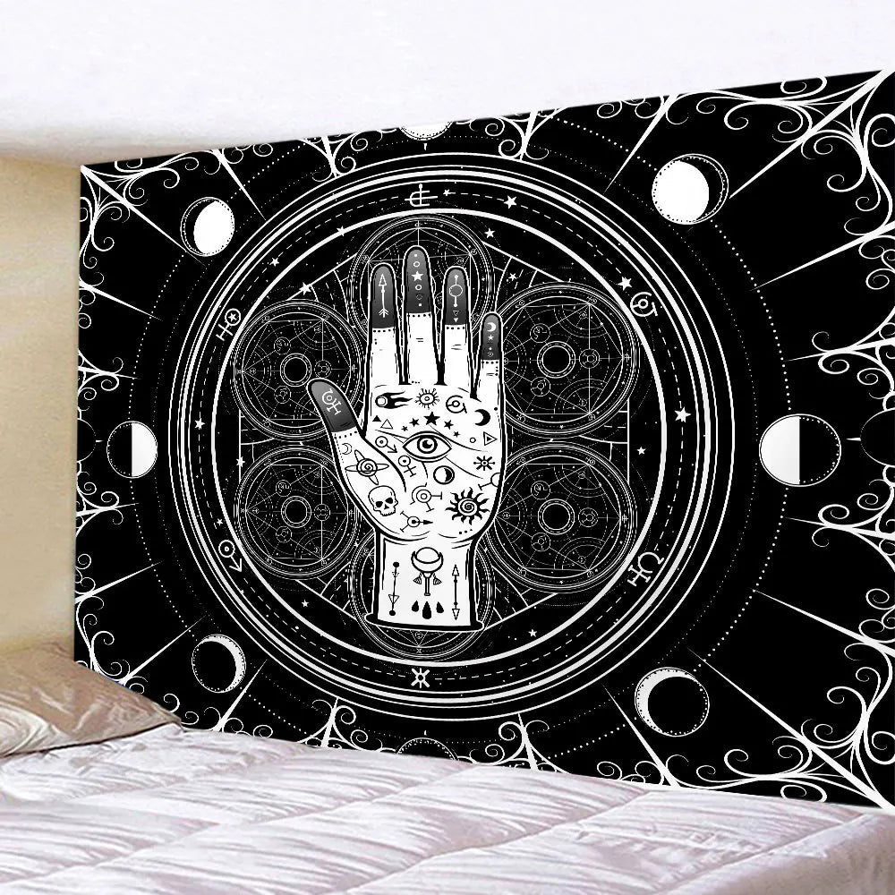 Butterflies and Moths Tapestry Black and White Flower Tapestry Wall Hanging Beach Blanket Romantic Bedroom Dorm Home Decor
