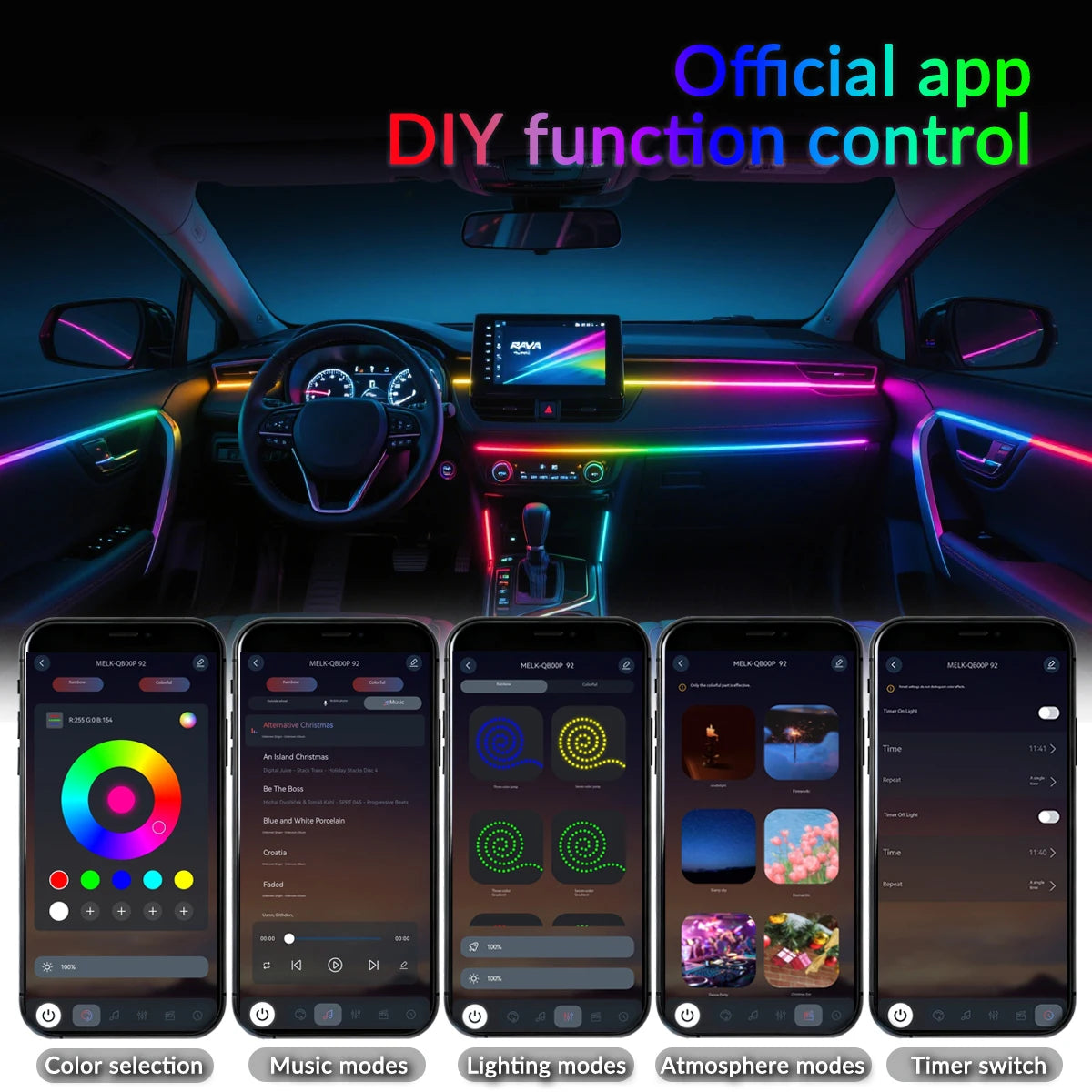 Symphony Ambient Lights Car RGB App Control LED Interior