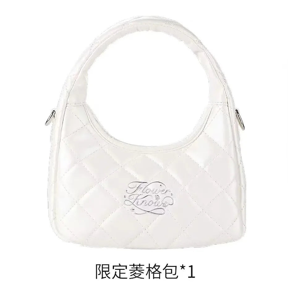 Flower Know Limited Surrounding 7th Anniversary Makeup Folding Hand Mirror Portable Makeup Storage Satchel  Bag