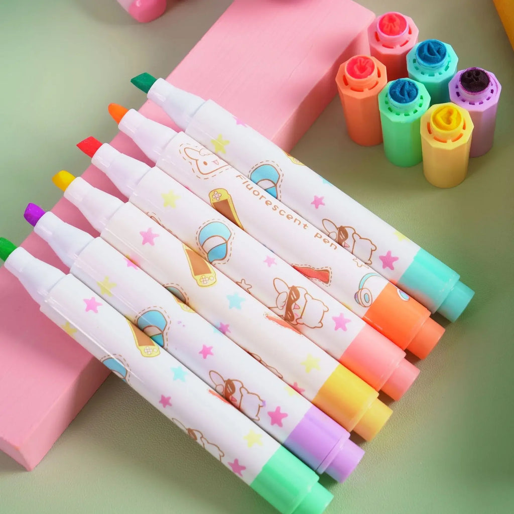 /set Kawaii Heart Stamp Highlighter Cute Candy Colors Drawing