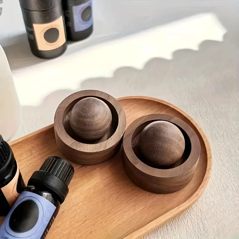 Spherical Wooden Essential Oil Diffuser, Natural Fragrance Dispersion for Bedroom, Room, Car and Home Decor