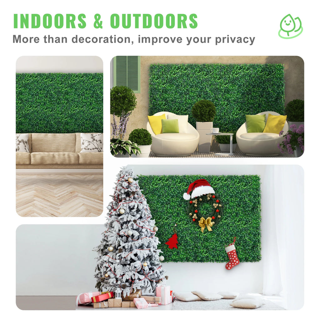 Succebuy Artificial Boxwood Panel 24pcs 20x20/24x16 in Boxwood
