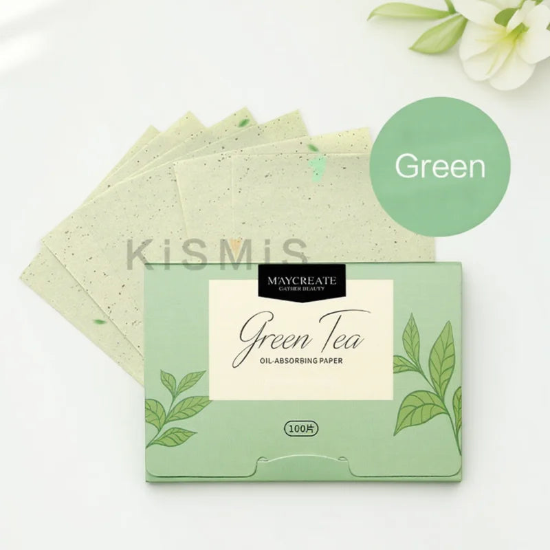100 Sheets Oil Blotting Paper for Face Absorbs Excess Shine and Oil Portable Matte Facial Tissues for Oily Skin Care