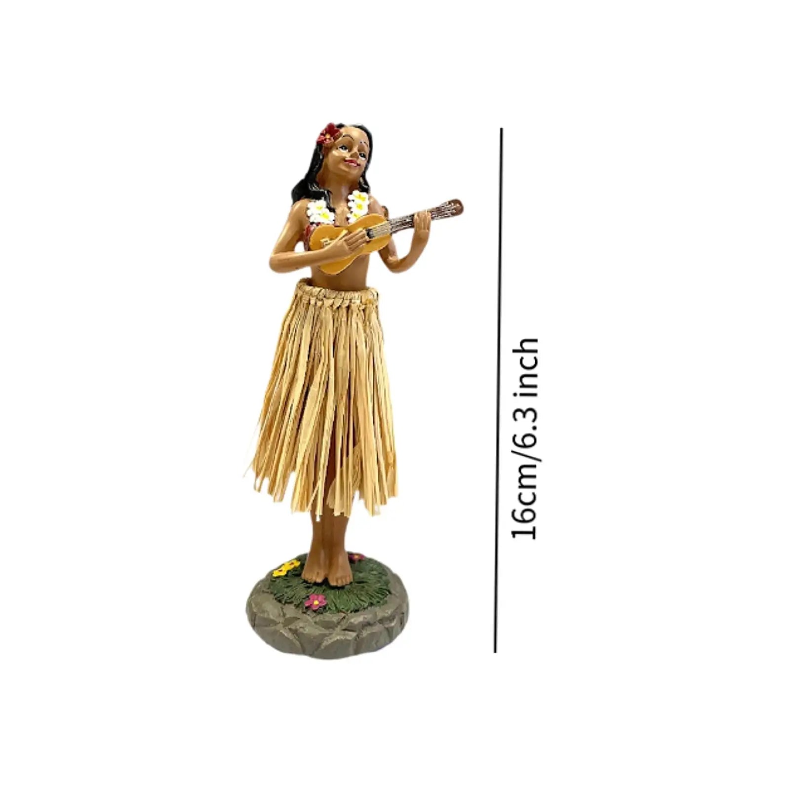 Hawaiian Hula Girl Dashboard Doll with Ukulele for Car Dashboard Collection Figurines Gifts Home Decor Mini Size Doll Dashboard