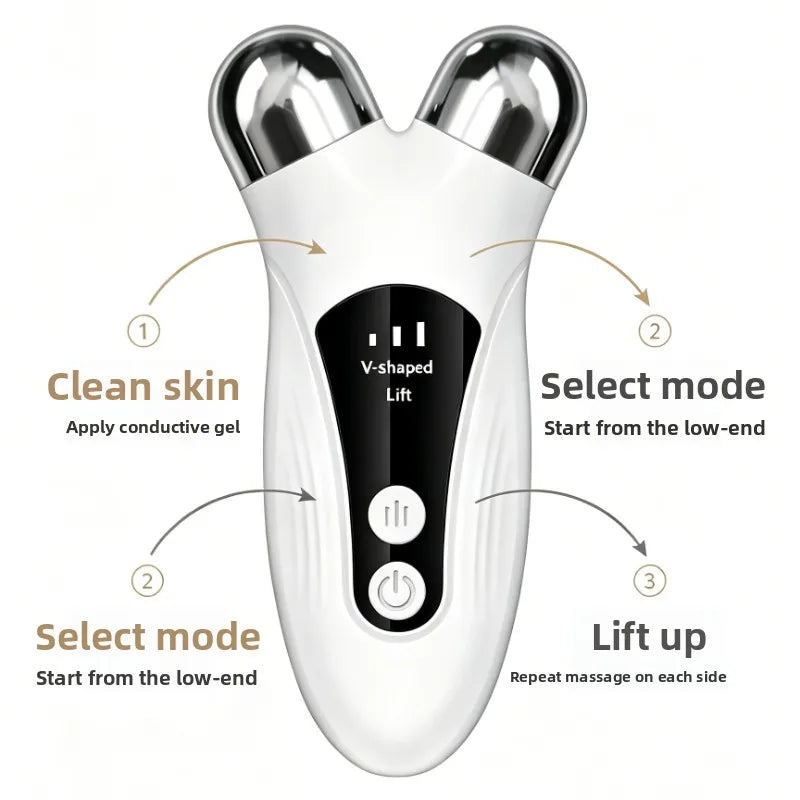 CMH FaceCare Lifting Machine V-Face Roller Skin Rejuvenation Anti-Wrinkle Beauty Device EMS Facial Massager Roller Microcurrent