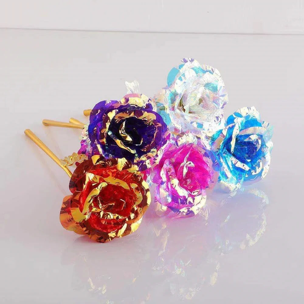 1pcs Artificial Flower Foil Rose Flower Valentine'S Day Gifts 24k Golden Plated Gold Rose Lasts Forever Love Flower For Wife