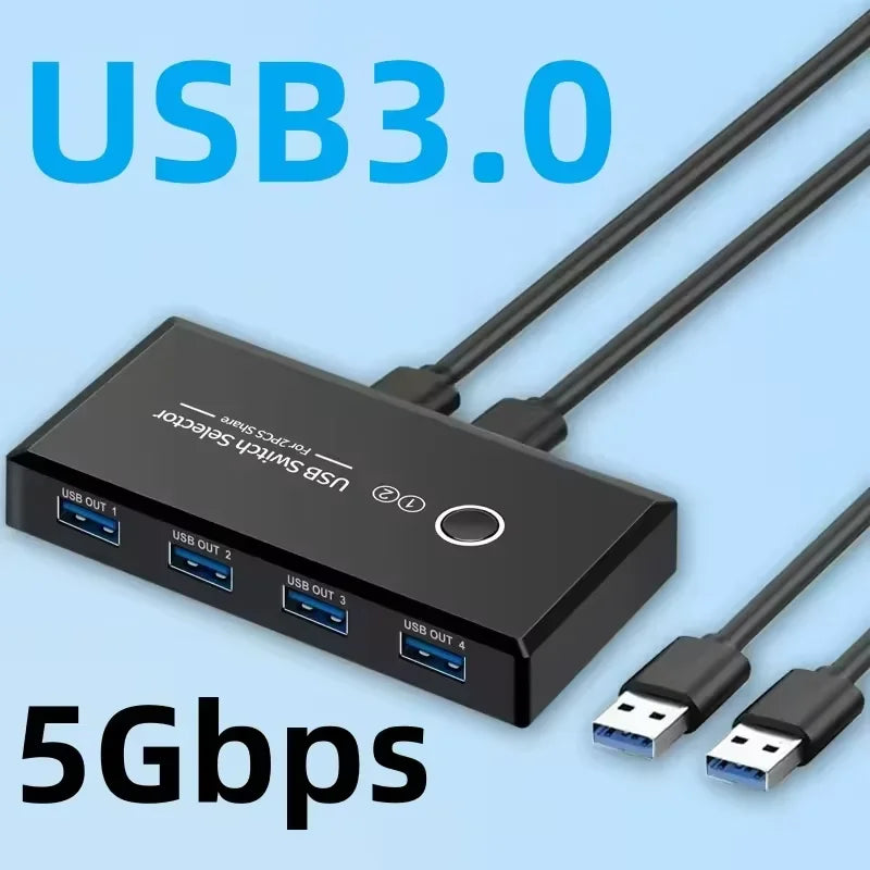 USB 2.0 3.0 Switch KVM Switcher Selector KM Hub