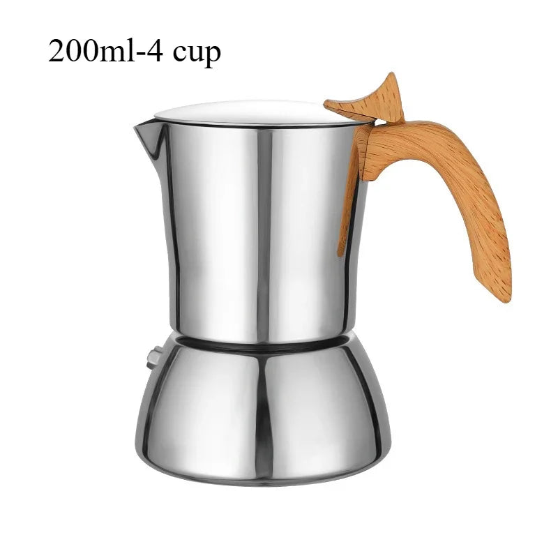 Stainless Steel Moka Pot Stovetop Espresso Maker Espresso Italian Coffee Percolator Make for Home Office Coffee Shop Camping Use