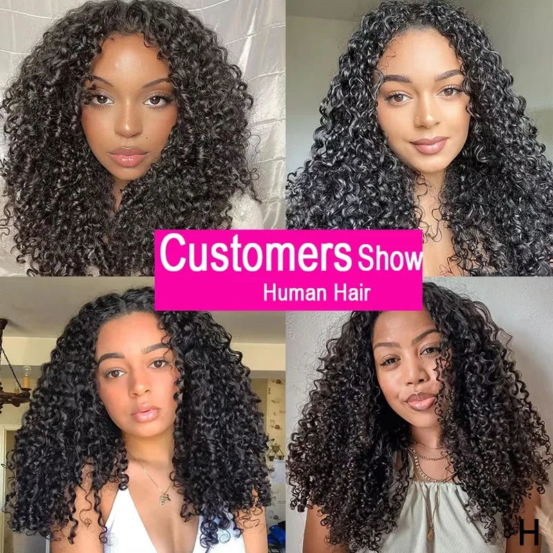 Bouncy Burmese Pixie Curly Human Hair Bundles with Closure