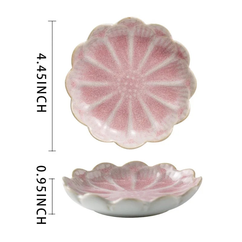 Creative and Minimalist Style Jewelry Tray Home Snack Dish Flavor Dish Ceramic Lotus Decoration Plate and Decorative Display