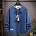 Spring  Autumn Men's Sweatshirt Japan Cartoon Cat Sportswear Long Sleeved O Neck T-shirt  Harajuku High Street Men Clothing 2024
