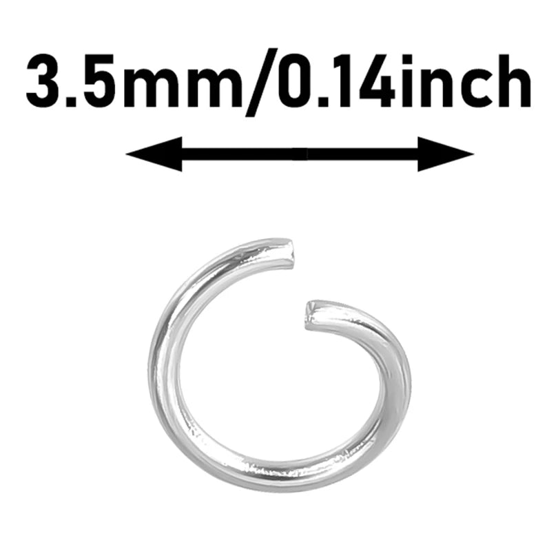 3.5/4/5/6/7mm Stainless Steel Silver Color Open Single Loops Jump