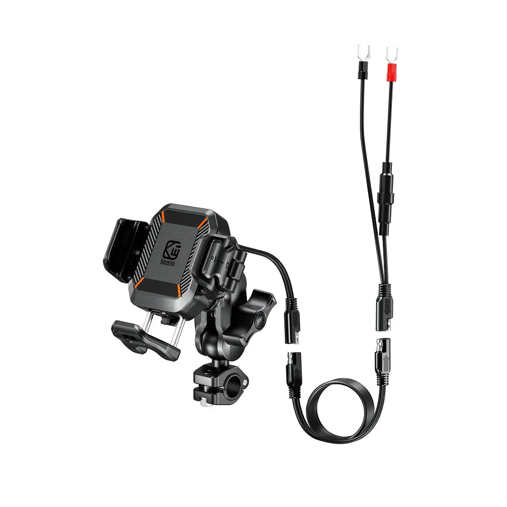 Motorcycle Phone Holder Mount 15W Wireless Charger and 36W USB C Fast Charging Port, Motorcycle Bicycle Phone Holder