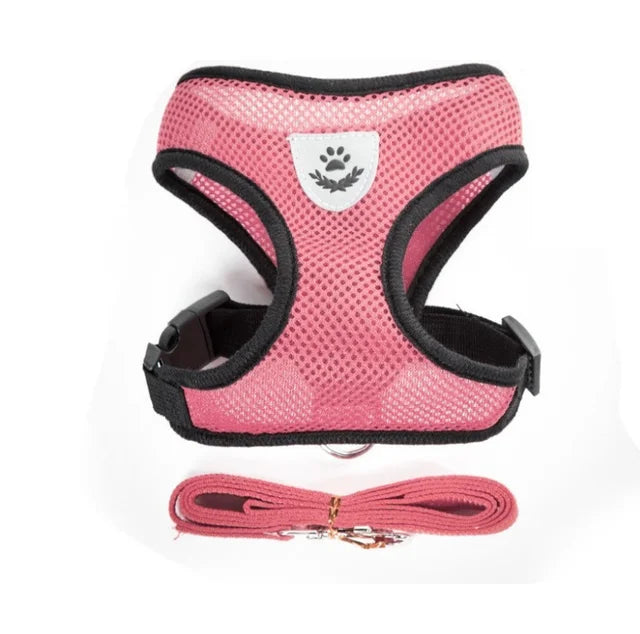 Reflective Breathable Mesh Dog Harness with Leash