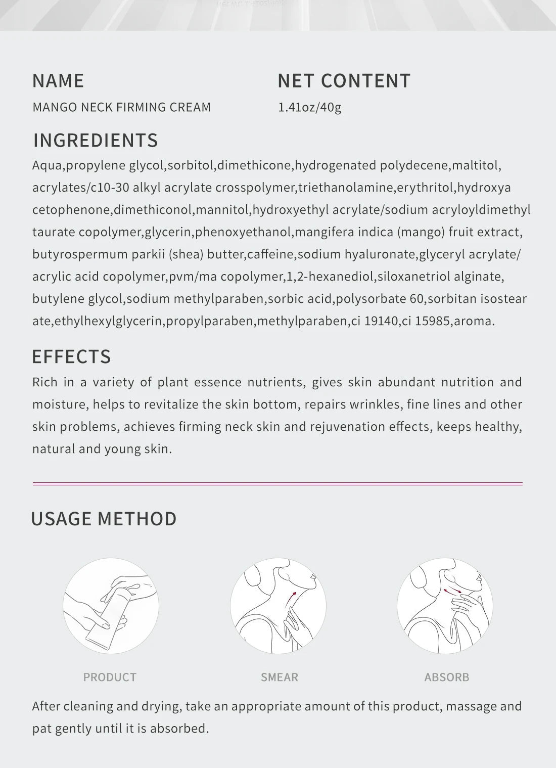RtopR Neck Firming Wrinkle Remover Cream Rejuvenation Firming Skin Whitening Moisturizing Shape Beauty Neck Skin Care Products