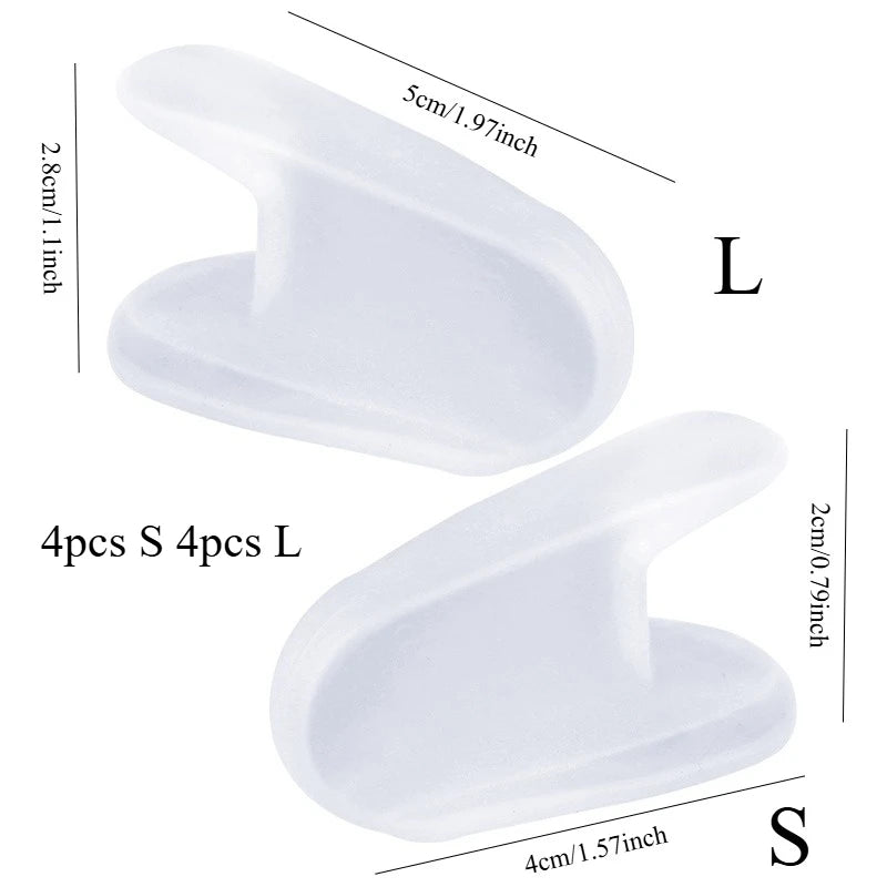 Gel Toe Separators, Suitable for Overlapping Toes, Toe Friction, Blisters, Calluses, Shoe Pressure, Toe Pain,Flared Design(8pcs)