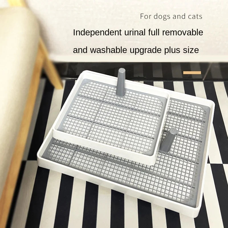 Dog Pee Tray Bedpan Indoor Simple Training Urinal Size Flat Grid With Column Pet Waste Toilet Pool For Dogs