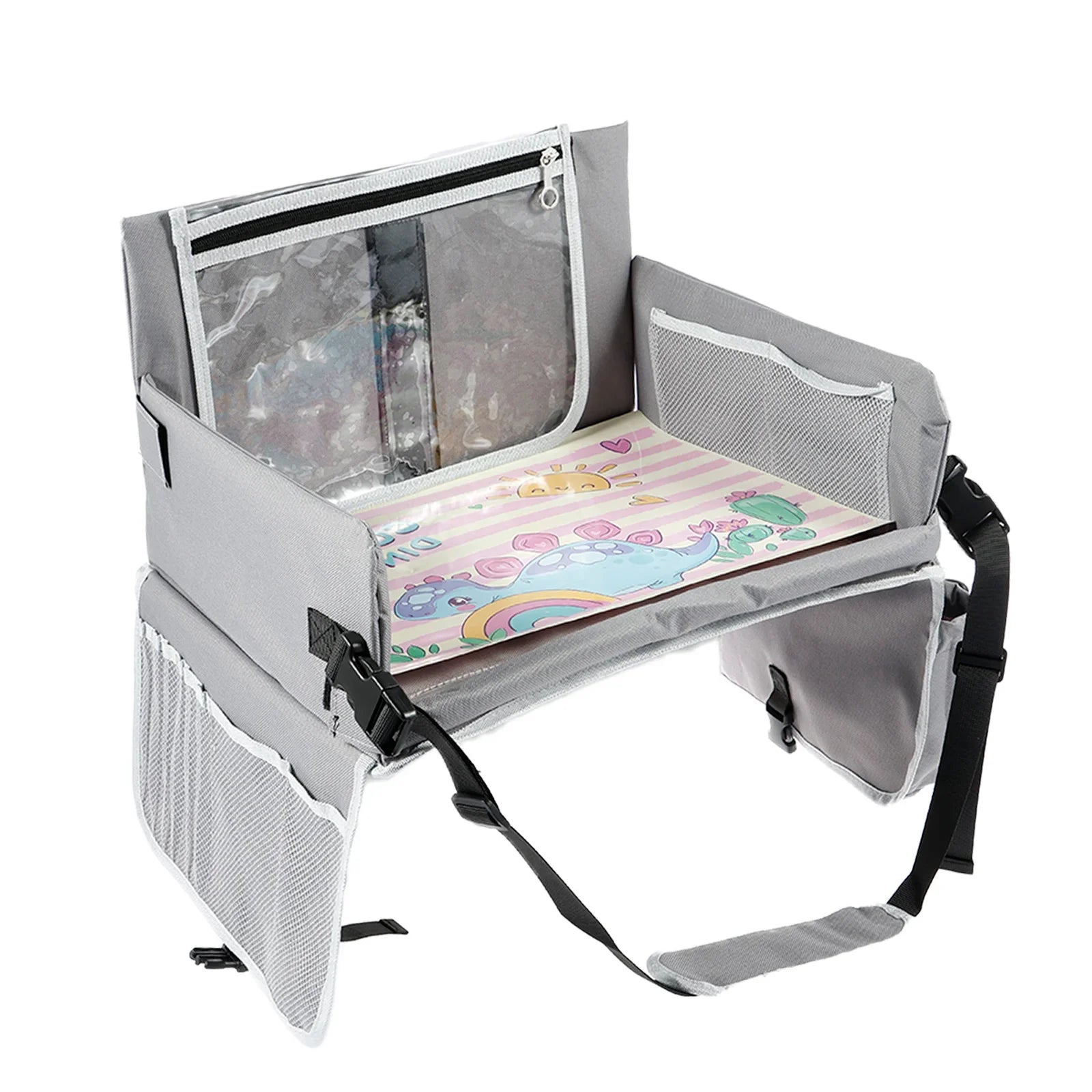 Kids Car Seat Tray Stable Traveling Tray Versatile Car Seat Tray Detachable Car Seat Table Trays Airplane Lap Desk Organizer