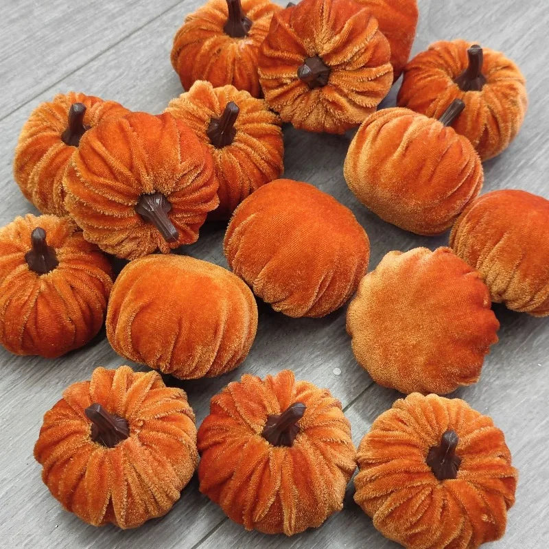 Velvet Artificial Pumpkin Decoration Desktop Pumpkin Ornament Christmas Thanksgiving