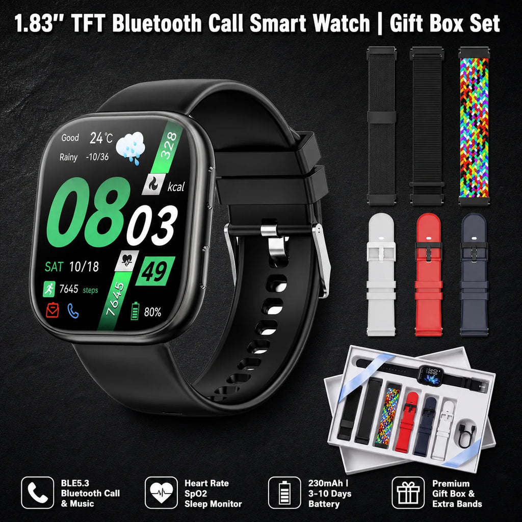 Smart Watch Bluetooth Call 1.83'' TFT Screen Gift Box