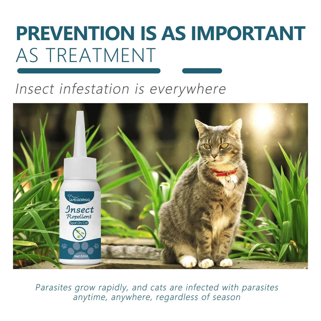Pet Fleas Killer Drops Lice Mite Removal  Insect Repellent for Cats and Dogs, Skin Cleaning in Vitro Pet Anti Tick Drops Agent