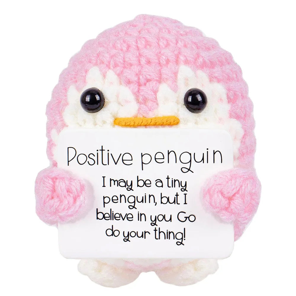 New Crochet Flower Penguin Doll Decoration Desk Accessories Kawaii Positive Energy Pengniu Doll Home Room Decor Christmas Gift
