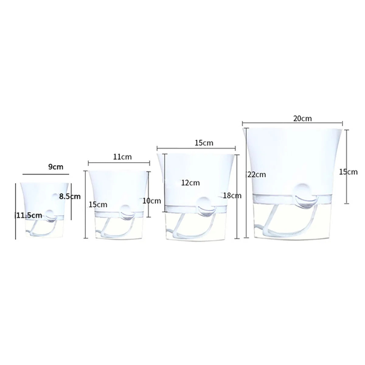 Flower Plant Pot Self Watering Planter Transparent Planting Flower Pot Water Storage Basin Stock Garden Supplies Home Decor FU