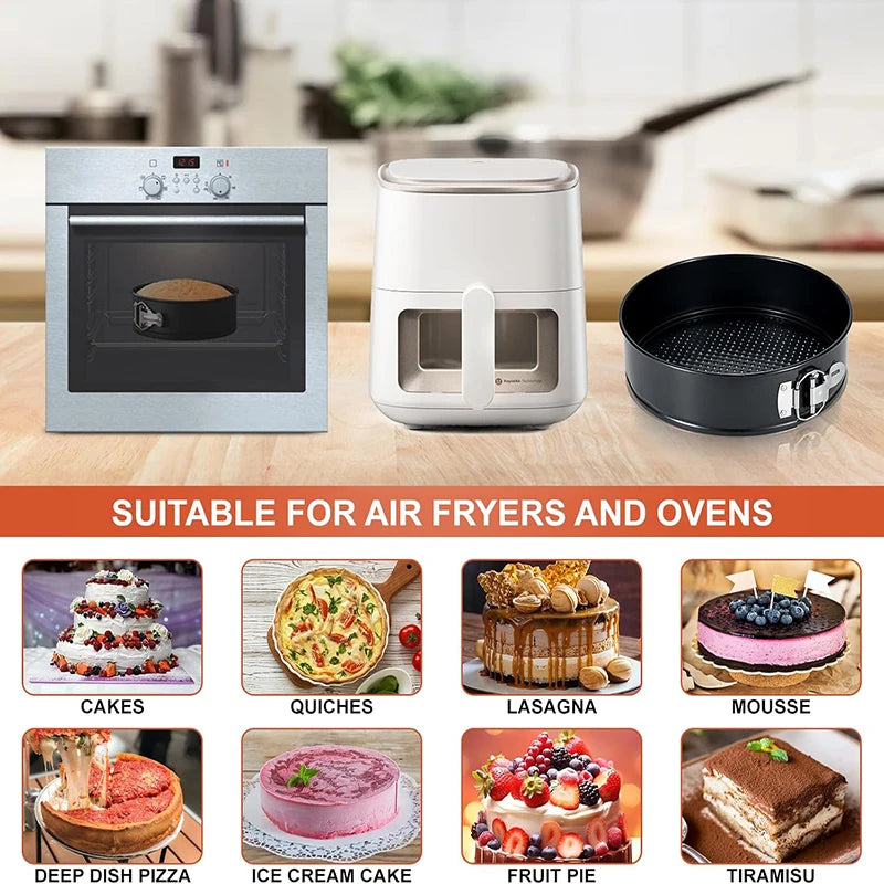 4/7/9Inch Carbon Steel Cake Mold with Latch Nonstick Cake Tin with Removable Bottom Cake Pan Brownies Cheesecake Baking Mould