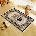 VIKAMA Solemn Black and Gold Religious Prayer Rug Comfortable, Soft, Warm and Non-Slip Home Worship Activity Prayer Mat