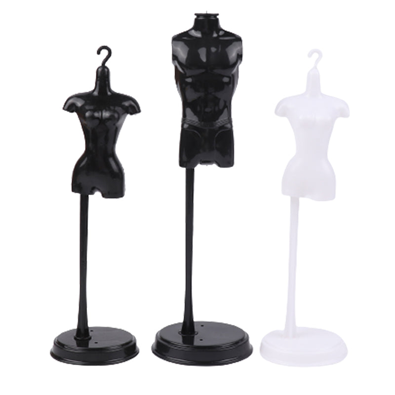 Innovative Scale 1:6 Mini Black White Display Stand Holder Standing Toy Doll Accessories Dress DIY Clothes Mannequin Model