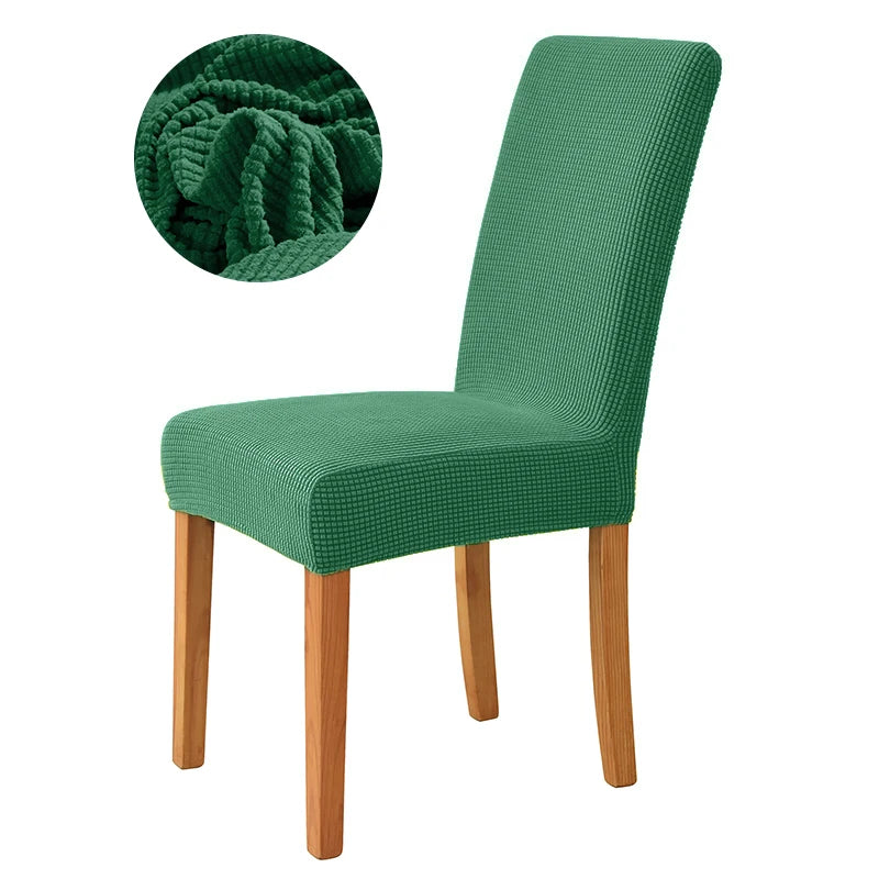 Elastic Dining Chair Cover Stretch Seat Slipcover Jacquard Spandex Protector Case for Kitchen Chair Seat Home Hotel Banquet
