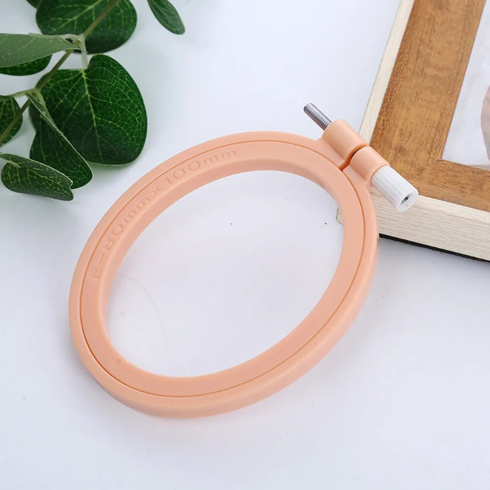 Oval/Square Plastic Embroidery Hoops Frame Color Embroidery Hoop Rings For Household DIY Cross Stitch Sewing Needlecraft Tools