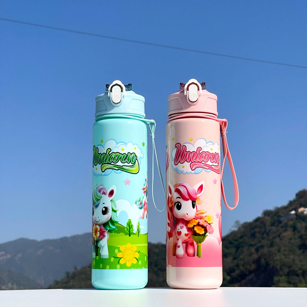 A Unicorn Straw Cup, Cute and Portable, with a Large Capacity, Especially Suitable for School Use, Sports, Outdoor Camping, Water Bottles, and Cups
